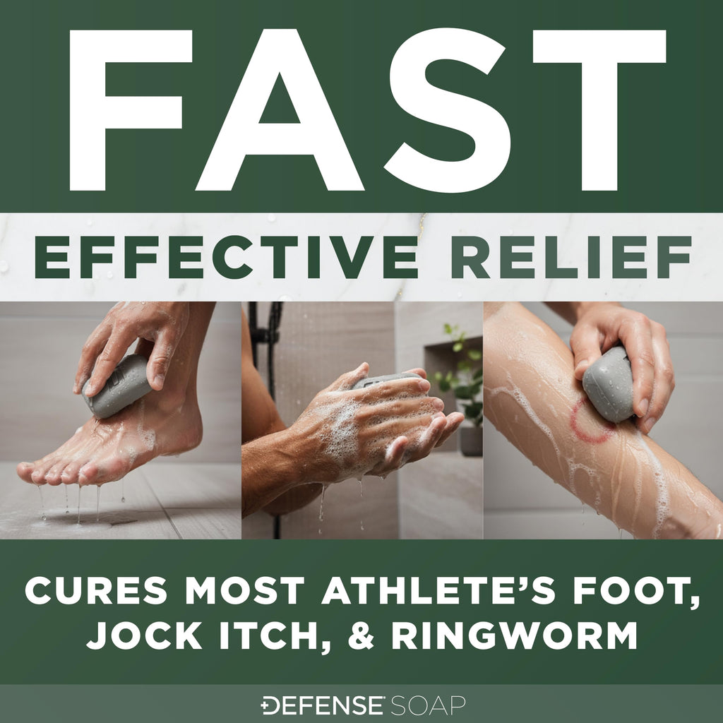 Defense Antifungal Bar Soap | Jock Itch, Ringworm, Athlete's Foot, Skin Fungus | Medicated Anti Fungal Treatment (One Bar, No Case)