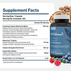 Dr. Fuhrman All Natural Immune Support Supplement | Whole-Food Derived Vitamin for Immunity Defense | Organic Mushrooms, & Berries | Organic Lion’s Mane, Maitake, Reishi, and Elderberry | 120 Caps