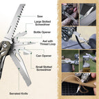 MOSSY OAK Multitool, 22-in-1 Stainless Steel Pliers with Screwdriver Sleeve, Camo Steel Handle, Self-locking Knife with Sheath-Perfect for Outdoor, Survival, Camping, Hiking, Simple Repair