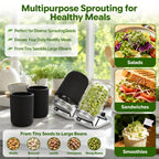 Wnfou 4 Pack Sprouting Jar Kit with Wide Mouth Mason Jars, Sprouting Lids, Stands, Drip Trays and Brushes, Seed Sprouter Set for Growing Broccoli, Mung Bean and Fresh Sprouts for Indoor Kitchen Use
