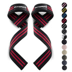 Fitgriff�� Lifting Wrist Straps for Weightlifting, Gym, Deadlift, Workout (Made of Premium Cotton & Padded) - Men & Women (Standard, Black/Red)