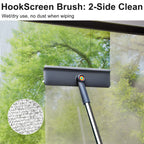 Purexa 3-in-1 Window Squeegee for Home - 60" Window Cleaning Kit with 3 Microfiber Cloths & Screen Brush, All-in-1 Cleaner Tool for Outdoor Windows, Glass Door & Screens, Lightweight & Easy Storage