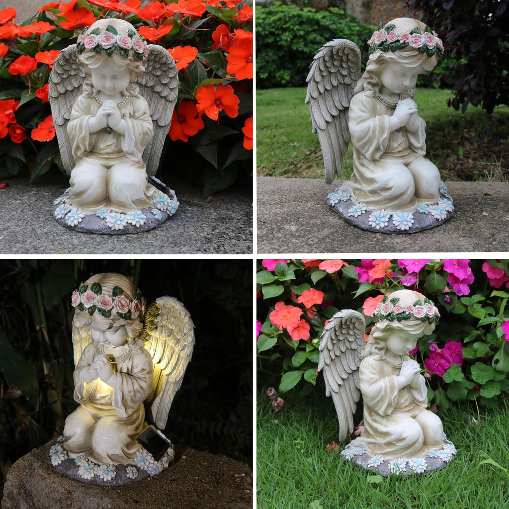 Solar Angel Garden Statues Outdoor,Garden Angel,Praying Angels Figurines