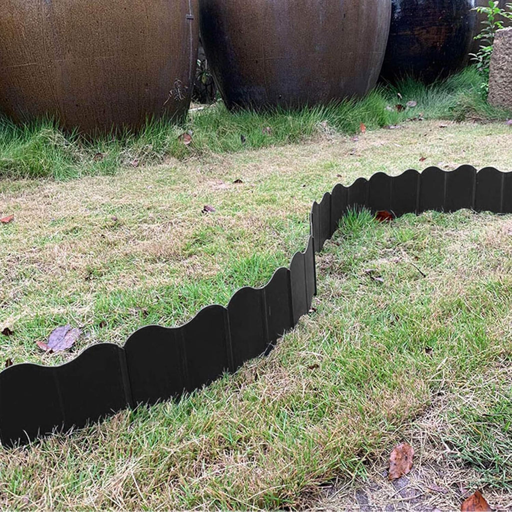Orgrimmar Garden Edging Kit 40PCS Pound-in Interlocking Black(20”x5.3”)