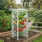 Garden Bird Netting, 3 Pack Tomato Cage Netting with Zipper, 18" x 60"