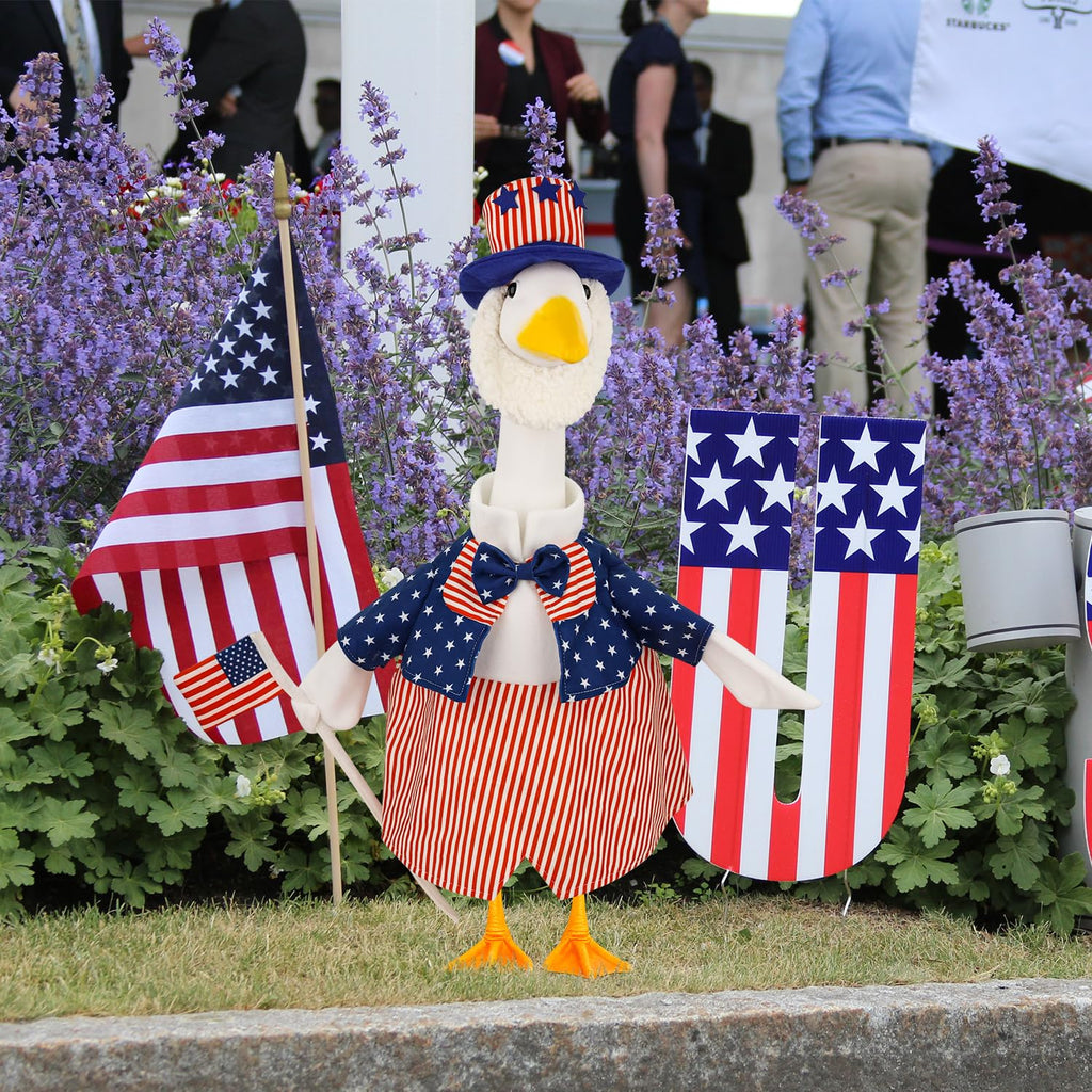 4th of July Porch Goose Outfits Patriotic Goose Costume for Outdoor Decor