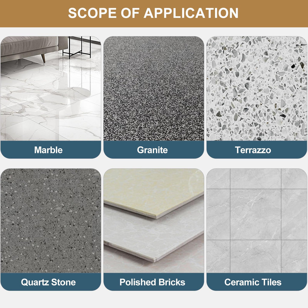 Marble Polishing Powder, Professional Touch-Up Etch Remover, Restore Shine Remove Water Stains Scratches Rings Etches for Marble Stone Granite Quartz Tile Floor Countertop Surfaces Polishing Care