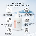 Raw Plus Rare Natural Glycerin for Skin and Face, Bulk Gallon (128 fl oz), USP Food Grade/Cosmetic Grade, for Hair, Skin, Crafts, Soap Base Oil - Kosher, Halal and Pharmaceutical Grade