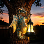 Goodeco Dragon Tree Hugger with Solar Lantern Garden Statue