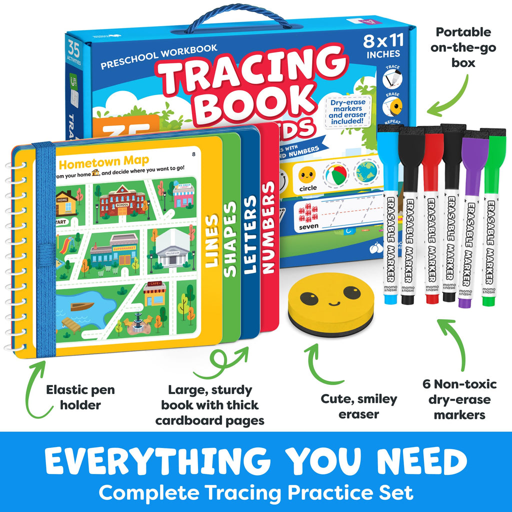 Preschool Learning Activities - Tracing Books for Kids Ages 3-5 - Toddler Handwriting Practice - Letter Tracing for Kids Preschool Kindergarten Workbooks 3-4, 4-5 - Learning Books - Back To School