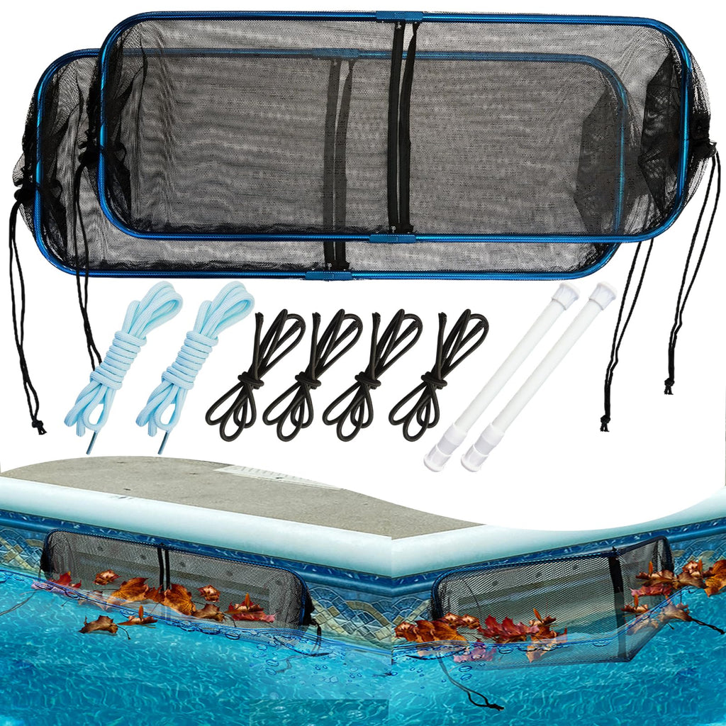 Pool Skimmer Screen Guard, Anti Rust Swimming Pool Skimmer Leaf Guard Net Blocker for Inground Above Ground Vinyl Lined, Pool Skimmer Leaf Catcher with Fine Mesh & Ultra Fine Mesh Easy to Install
