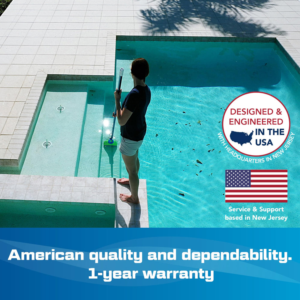 POOL BLASTER Aqua Broom Sweep XL Cordless Rechargeable Pool Vacuum for Hot Tub, Spa & Spot Cleaning in Above Ground & Inground Pools, 40 Min Run Time, Pole Set, Battery-Powered Hot Tub Vacuum Spa Vac