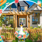 GANSHAYA Summer Goose Outfits Porch Goose Hawaiian Outfit 23 Inch Tropical Goose Clothes with Swim Trunks Sun Hat Sunglasses Swim Ring for Geese Statue Spring Summer Decor (Flamingo)