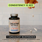 AMANDEAN Creatine HCl Pills. American Made CON-CRET. 120 Capsules. 7X Concentrated vs Monohydrate Powder. No Bloat. Muscle, Energy, Cognitive, Recovery Support for Men & Women. Gluten Free, Non-GMO.