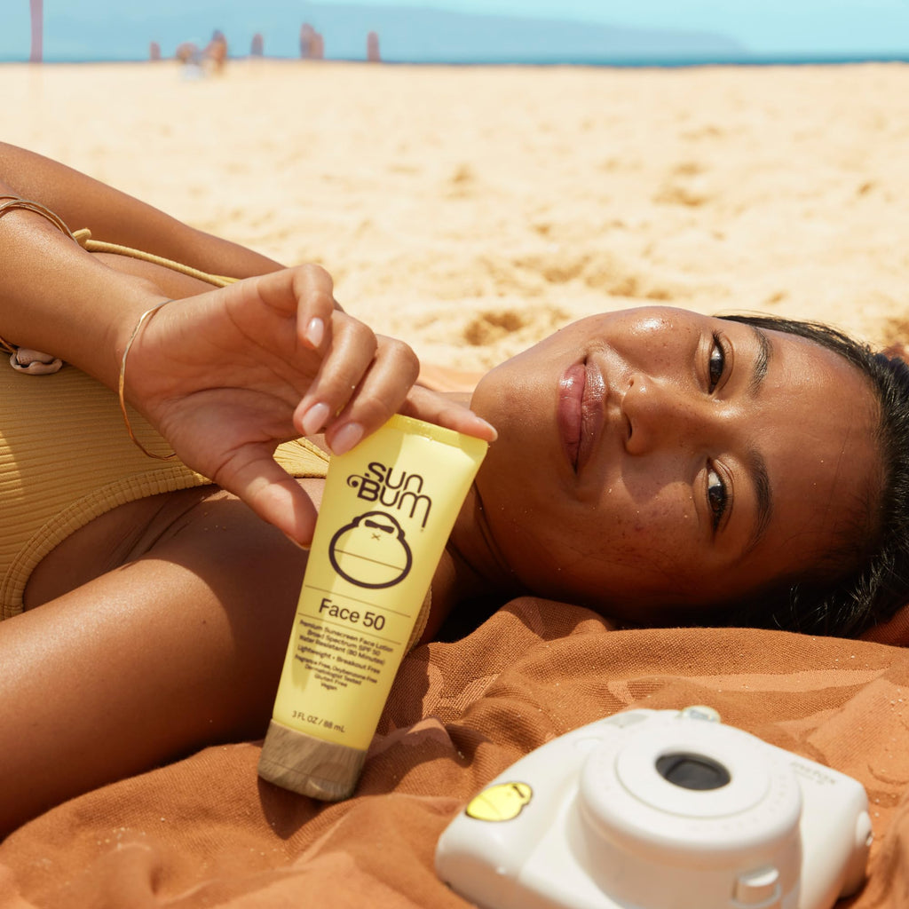 Sun Bum Original SPF 50 Sunscreen Face Lotion - Broad Spectrum Moisturizing Facial Sunscreen with Vitamin E -Fragrance Free - Travel Size - 3 oz