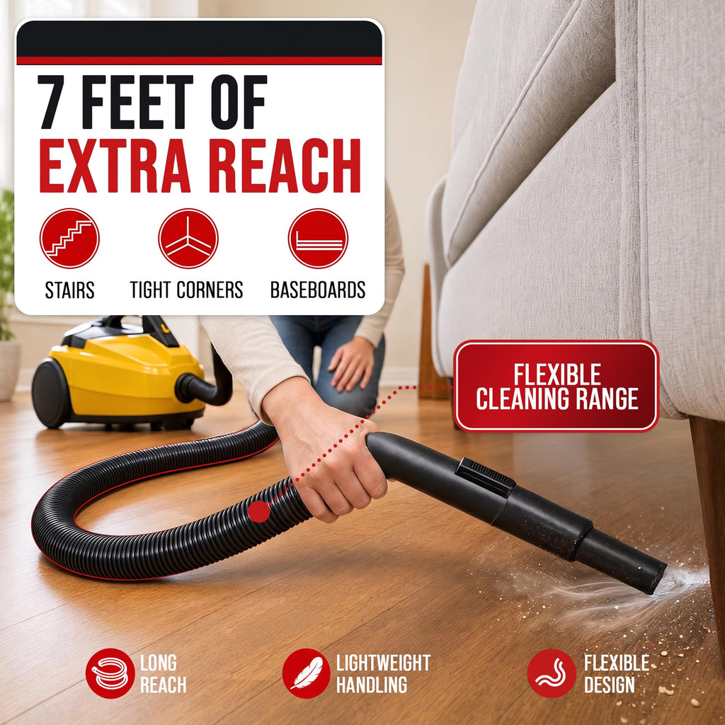 Maresh Products Vacuum Hose Replacement for Eureka & Sanitaire Mighty Mite, SmartVac & Professional Series – Fits Models 3670, 3686, SC3683 & More – Replaces OEM 60289-7 – Crush-Resistant (7 Foot)