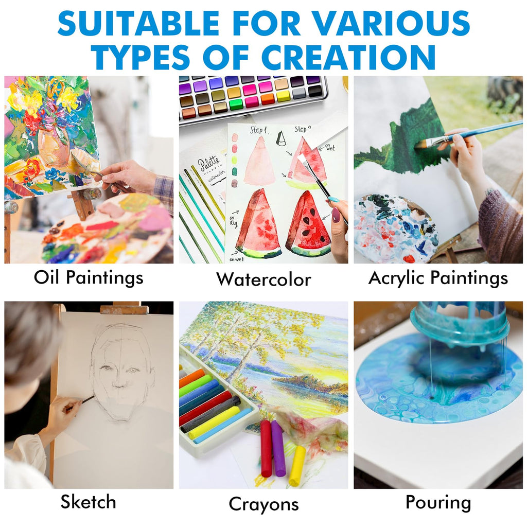 GOTIDEAL Canvas for Painting, 14 Pcs Muti Pack Stretched Painting Canvas