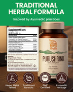 Nirogam Purushrink - BPH Prostate Supplement for Men, Supports Better Sleep & Urinary Health - Natural Ayurvedic Herbal Supplement 120 Tablets - Vegan, Dairy Free, Gluten Free