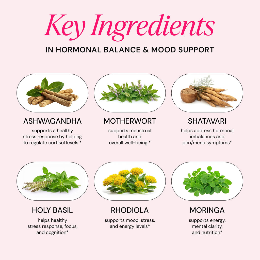 Ayurvedic Hormone Balance for Women | Cortisol Reducer | Mood, Energy, & Sleep Support | Regulates Estrogen | Stress Relief | Ashwagandha, Rhodiola, & Shatavari | Made in USA | 60 Ct. - OSH Wellness