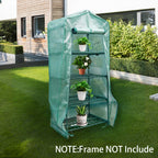 4 Tier Greenhouse Replacement Cover with Roll-Up Zipper Door