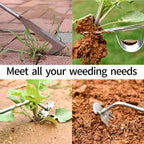Weed Puller Tool Set, 3 Stainless Steel Hand Weeders for Lawn and Garden