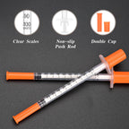 20 Pack 1ml Syringe with 27×8mm Cap, Individually Wrapped