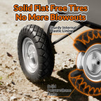 RONPOW 4.80/4.00-8 Flat Free Wheelbarrow Tire and Wheel, 16" Solid Puncture Proof Replacement Tires with 5/8" & 3/4" Bearings, 400Lbs Load, Universal Fit for Garden, Farm & Construction, 1Pack Black