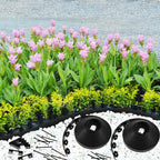 Sasylvia 2.5 Inch x 200 FT Landscape Edging Kit Garden Edging Border with 120 Spikes 10 Connectors Flexible Plastic Edge Border for Landscaping Lawn Garden Flower Beds Yard Paver Pathway(Black)