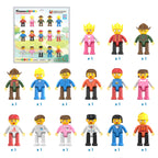 PicassoTiles 15-Piece Magnetic Character Action Figures Add-on Set for Construction Building Block Tiles