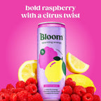 Bloom Nutrition Zero Sugar Energy Drink, Raspberry Lemon, 12oz 12pk