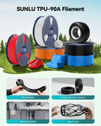 SUNLU TPU Filament 1.75mm,(4kg,4 Black,90a TPU)
