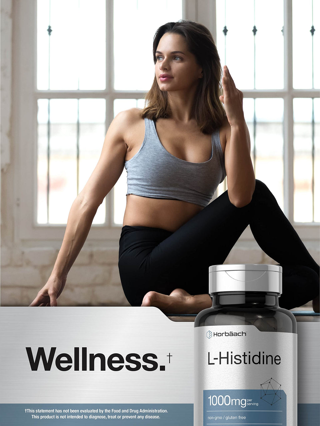 Horbäach L-Histidine 1000mg 90 Capsules | Non-GMO and Gluten Free | Pharmaceutical Grade