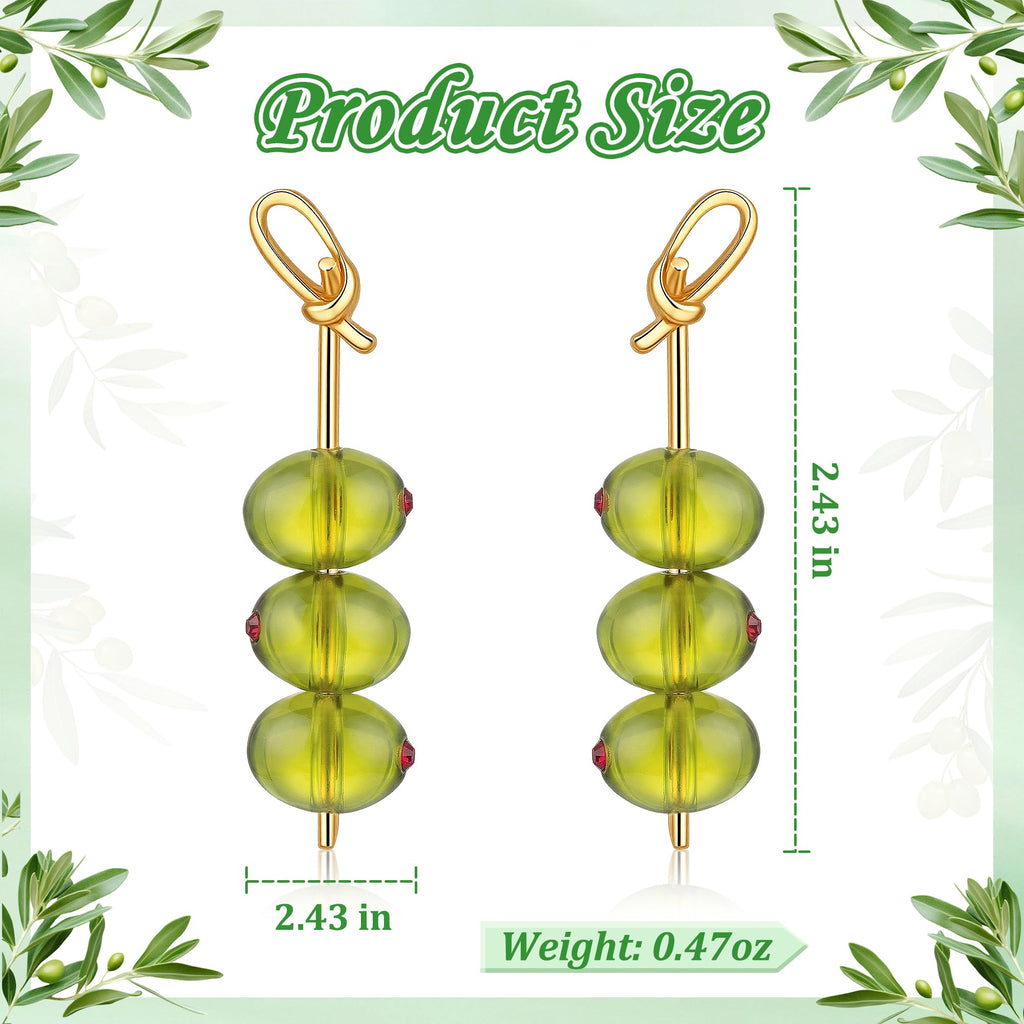 Trinckle Olive Dangle Earrings for Women Martini Earring for Cocktail Party