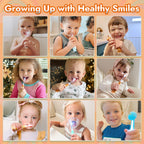 Papablic Toddler Sonic Electric Toothbrush for Ages 1-3 Years, Baby Electric Toothbrush with Cute Reindeer Cover and Smart LED Timer, 2 Brush Heads (Ruby)
