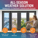 Window Sealing Tape Black 2-Pack, 2 Inch x 100 FT Per Roll, Weather Seal for Windows, Doors and AC Units, Waterproof UV Resistant, Damage-Free Removal - Better Boat