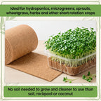10" x 236" Organic Microgreens Growing Mat, Natural Jute Fiber Grow mats, Organic Hydroponic Pads, Breathable Grass Seed mat for Germination Trays, Wheatgrass Sprouts Microgreen, Seed Starter