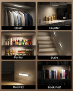 EZVALO 4-Pack Under Cabinet Lights, 2400mAh Rechargeable Motion Sensor Light Indoor, Wireless Closet Lights, with 3 Color Temps, Dimmable, Magnetic, Under Counter Lights for Kitchen, Stairs (8-inch)