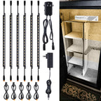 TORCHSTAR LED Safe Lighting Kit 3CCT, (6) 12 Inch Linkable Light Bars, Motion Sensor, 3000K/4000K/5000K Selectable, 900LM Safe Light Kit for Gun Safe Under Cabinet Locker Closet, UL Power Adapter