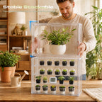 Clear Mini Greenhouse Indoor, Tabletop Portable Greenhouse with Magnetic Door Small Acrylic Plant Green House for Seed Starting, Plant Grow Warmer,and Home Gardening Display