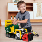 JOYIN Garbage Truck Toys, Toys for 3 4 5 6 7 8+Years Old Boys, Bin Lorry Toy, Realistic Big Garbage Truck with Lights and Sounds,Front Load Dumpster,Trash Bins with Trash Cards,Birthday Gifts for Boys