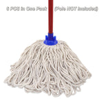Cotton String Screw on Mop Replacement Head Compatible with All Standard US Threading Pole (6 Cotton mop Heads)