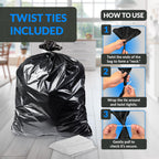Reli. 40 to 45 Gallon Trash Bags Heavy Duty | 250 Trash Bags with Ties | Super Sizeable, Black, Serious Garbage Cleanup