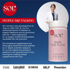 Sol Nutrition Ease the Flow - PMS Support, Menstrual Relief, PMDD Supplements, Period Relief Products, Eases Bloating & Mood Swings, Vitamins B6 & B8, 60 Easy-to-Swallow Capsules