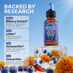 Clean Nutra Lutein and Zeaxanthin Eye Vitamins Supplement Lycopene Astaxanthin Bilberry Liquid Drops | Organic Astaxanthin Daily Lutein for Eyes Health Support Vitamin Minerals Extract | 60 Servings