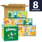 Kleenex Lotion Facial Tissues with Coconut Oil, 8 Cube Boxes, 80 Tissues Per Box, 3-Ply