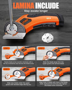 UTUKO Electric Cardboard Cutter – Upgraded High-Power 800RPM Brushless Motor, 3500mAh Cordless Rechargeable Electric Scissors, Heavy Duty Box Cutter for Cardboard, Carton Mat Cutter Blades orange
