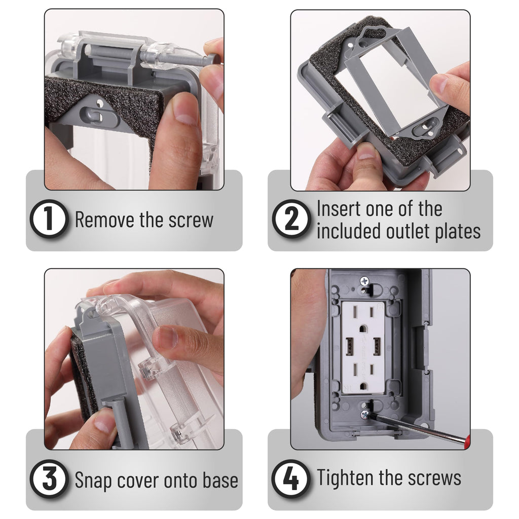 Bates Choice Weatherproof Electrical Outlet Cover, 2 Pack, 1-Gang, Outdoor Outlet Cover, Weatherproof, Outlet Cover Box