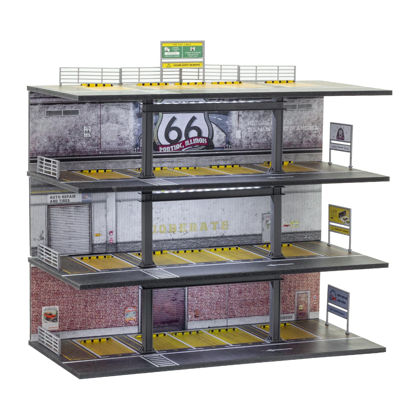 Gtcwmx 3-Story Parking lot Storage 1/64 Scale Display Cabinet with 20 Parking Spaces Parking lot Mold, Suitable for die-cast Toy Cars Storage Collection Gifts