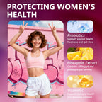 KXVUDE Nuora Feminine Balance Gummies, Premium Feminine Balance Gummies, Vegan Hawaiian Pineapple, Vaginal Health Support, Gluten-Free, 60 Gummies (1)