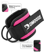 DMoose Ankle Strap for Cable Machine - One Size Fit with Premium Padding, Workout Kickback Ankle Cuffs, Ankle Bands for Working Out, Booty Workouts, Leg Extension, Hip Abductors & Lower Body Exercises